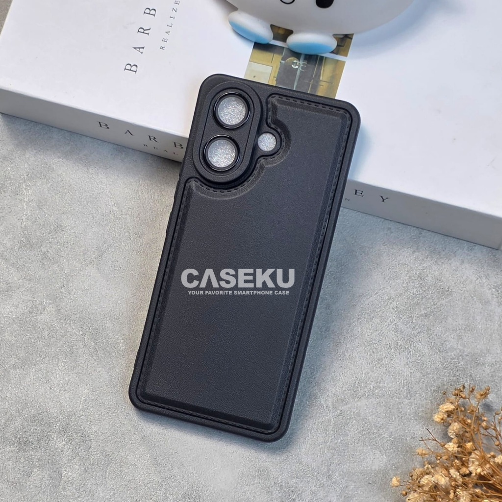 Vivo V60 Lite Case Leather Pro Kamera Black Case Vivo V60 Lite