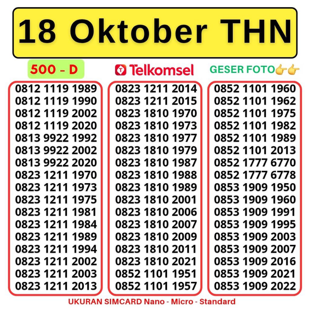 NOMOR CANTIK SIMPATI 4G 5G TELKOMSEL NOCAN SIMPATI NOMER SIMPATI CANTIK KARTU PERDANA SIMPATI TRIPLE
