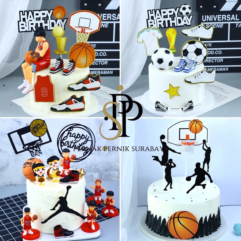 TOPPER KERTAS BASKET CAKE TOPPER BOLA BASKET RING TOPER KUE HIASAN CUPCAKE BIRTHDAY TART DIY BAKERY 