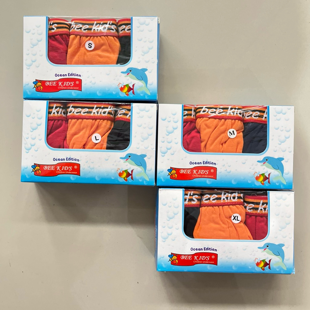 GROSIR 1 Lusin (12 pcs) CD anak /Celana dalam anak/ Celana Dalam anak Bee Kids karet boxer