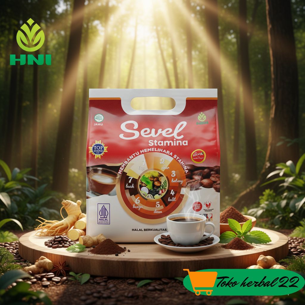 KOPI SEVEL HNI 7 Elemen Minuman Serbuk Kopi Herbal BPOM Halal 20 Sachet Nyaman Lambung