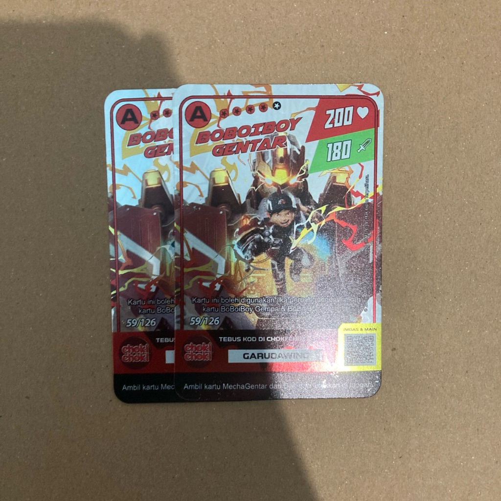 Kartu Hologram Foil Choki Choki Monsta Galaxy Card Boboiboy Gentar