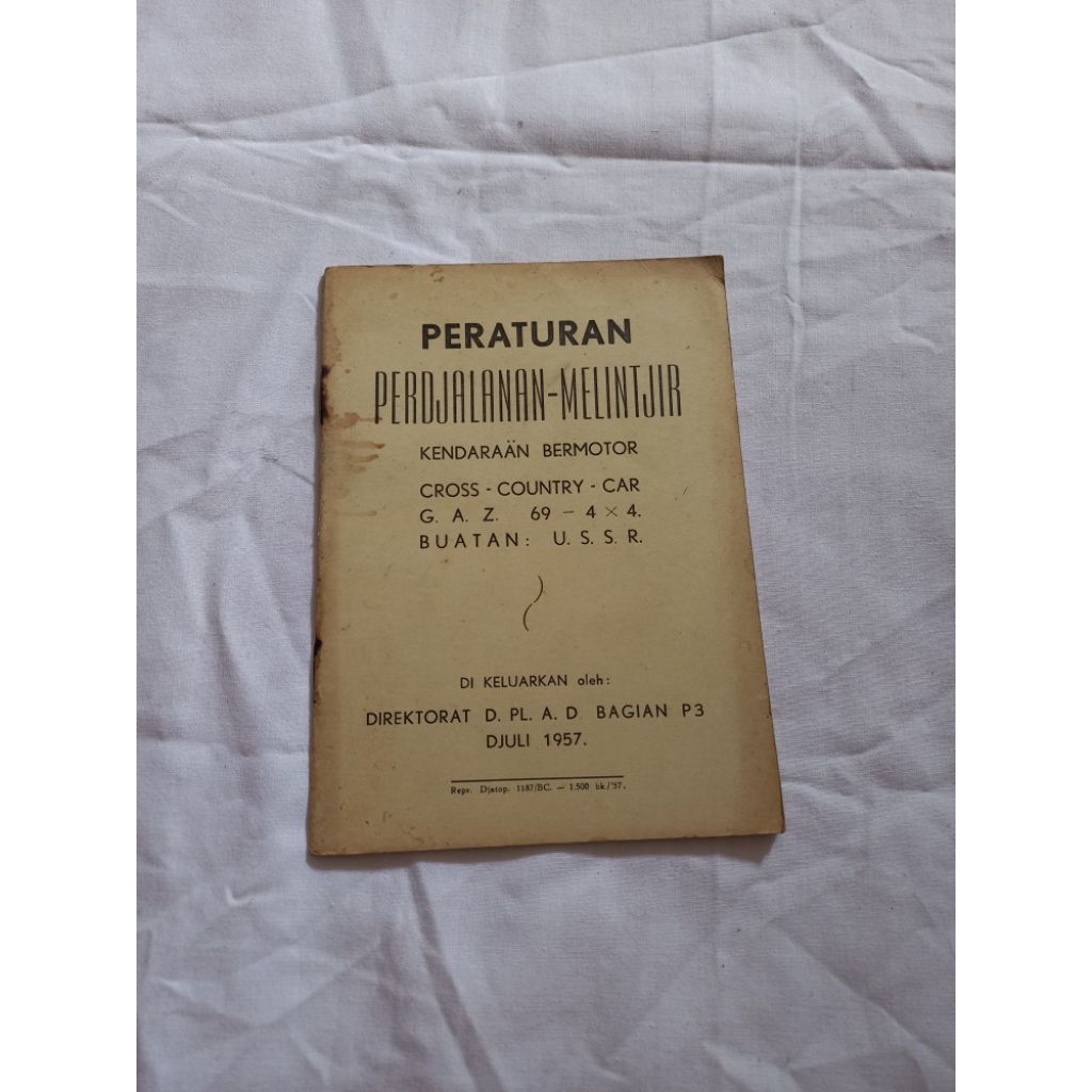 BUKU PERATURAN PERDJALANAN MELINTJIR