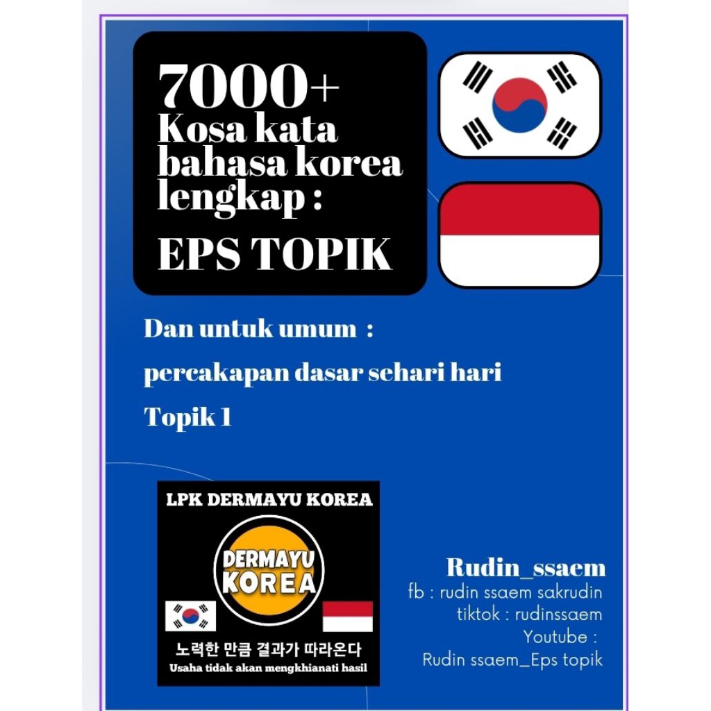 7000+ kosa kata bahasa korea lengkap EPS TOPIK dan umum