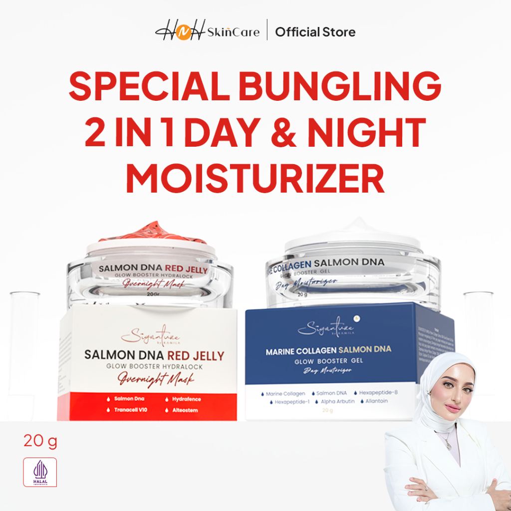 Bundling Marine Collagen Day Moisturizer Glow Booster Gel & DNA Salmon Red Jelly Signature by Kamila