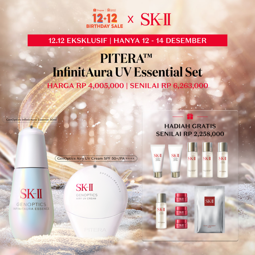 [Hanya 12-14 Des] SK-II PITERA™ InfinitAura UV Essential Set + Hadiah gratis senilai Rp 2,258,000