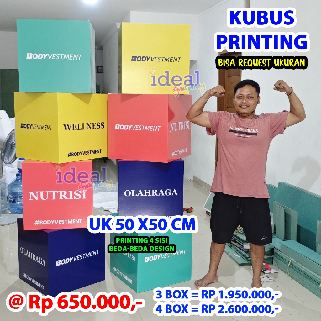 Box Podium include printing, kubus printing, kotak printing Balok print