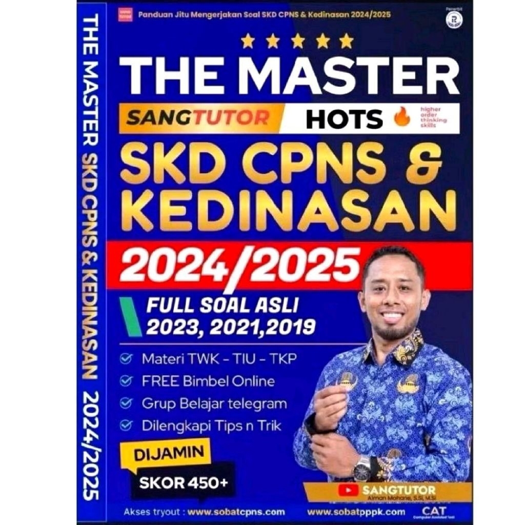 Buku Sangtutor The Master Sang Tutor SKD CPNS & Kedinasan 2024/2025 Full Soal Asli 2023 2021 2019 Ma
