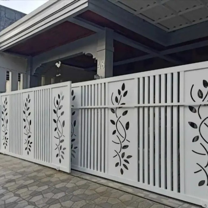 pagar ruamh plat besi cuting cat putih