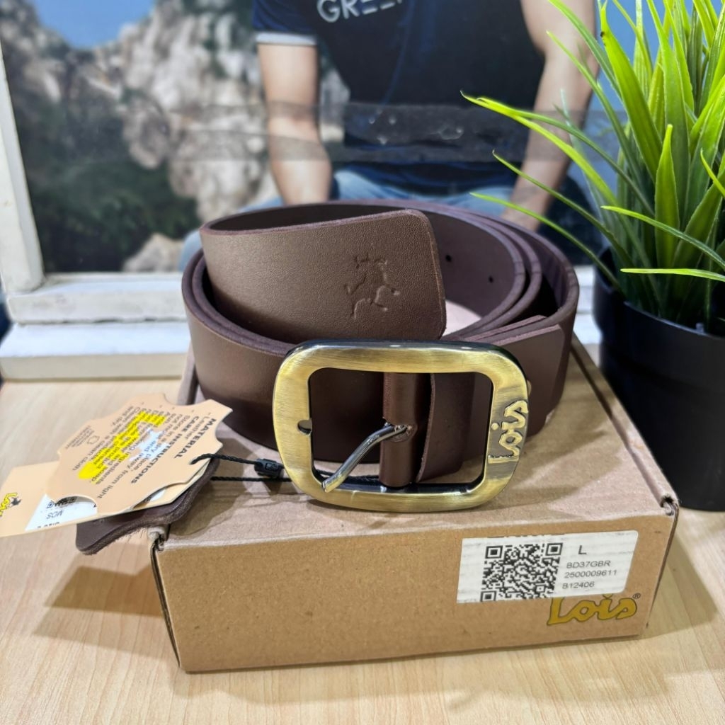 ikat pinggang lois pria original terbar BROWN