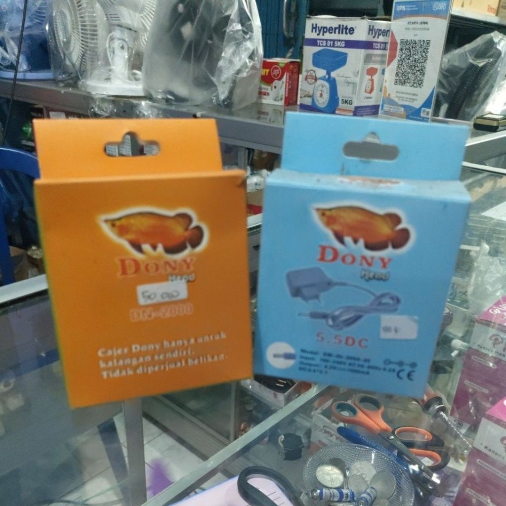 cas/charger senter kepala dony DN-2000 original jack kecil/besar