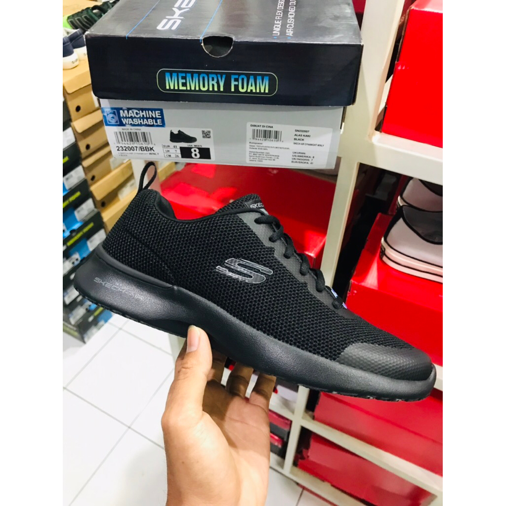 BIG SALE SKECHERS WINLY [232007] ORIGINAL SEPATU FULL BLACK/HITAM/SEKOLAH/PRIA/RUNNING/LARI/SNEAKERS