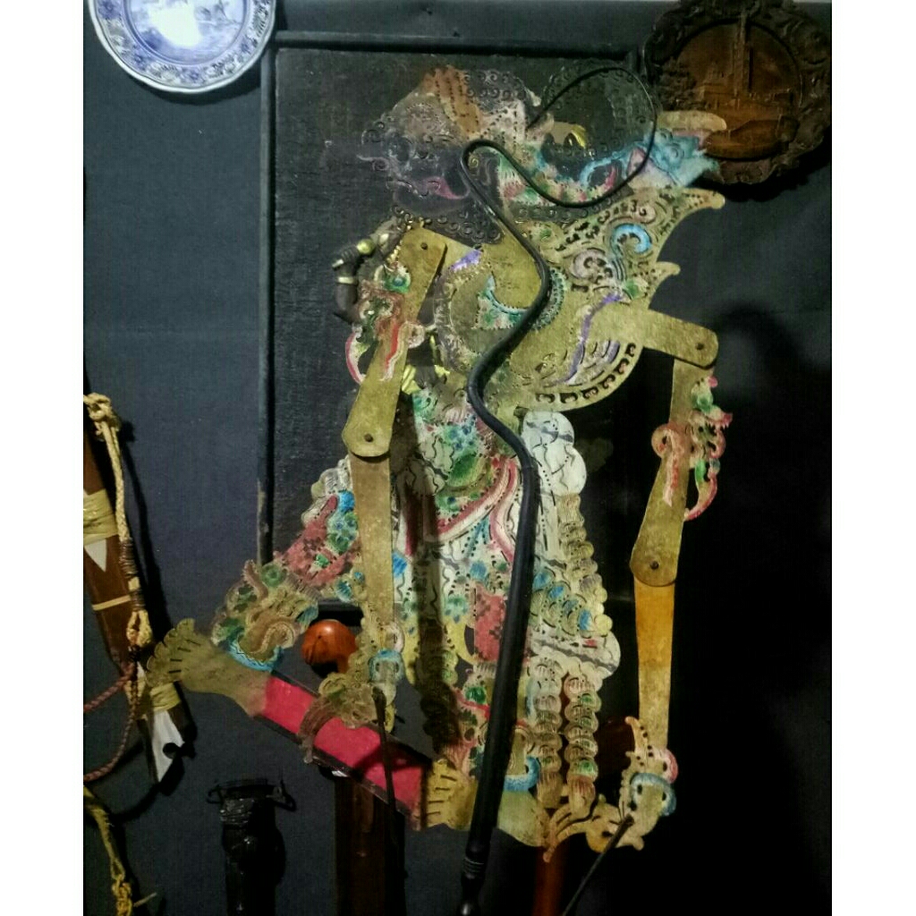 wayang kulit tua jumbo ori bekas dalang, ANTIK.