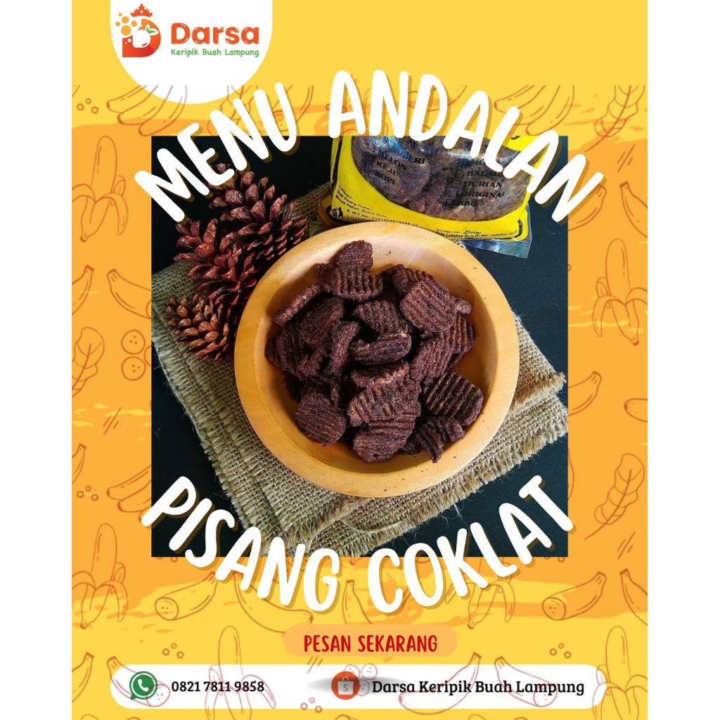 keripik pisang coklat/keripik pisang Lampung/keripik darsa