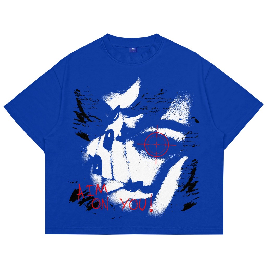 SimpliMoods Boxy Fit Tshirt - Baju Kaos Skena Distro Pria dan Wanita Biru Electric Casual Stylish