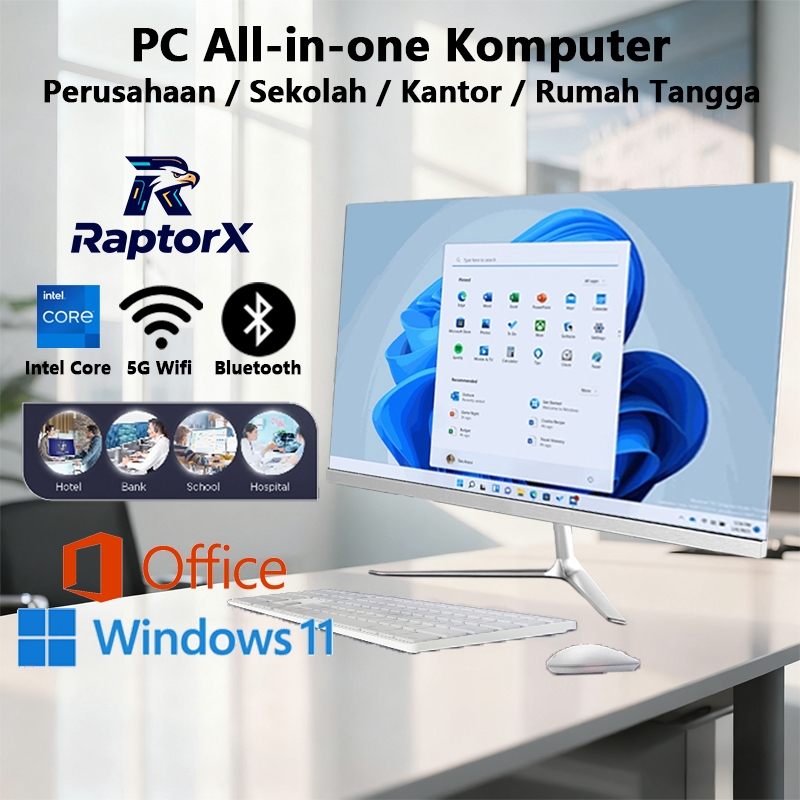 ASVS Komputer all-in-one khusus untuk kantor 2024, dilengkapi dengan prosesor Intel Core i7, layar b