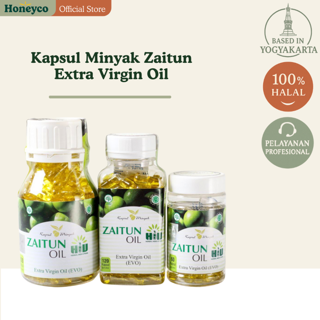 Minyak Zaitun Oil Extra Virgin  /  Kapsul Minyak Zaitun HERBAL INDO UTAMA
