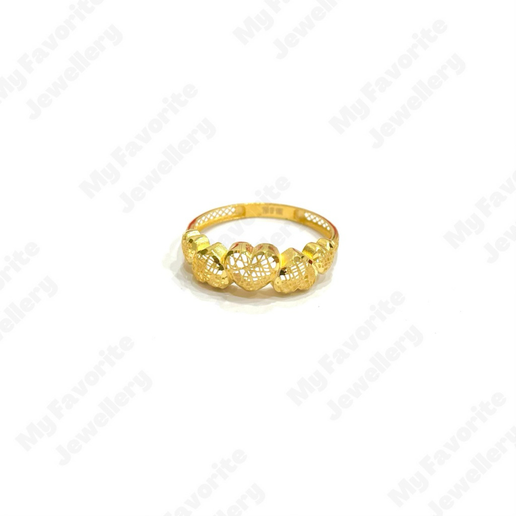 Cincin Krawang Hati Uk18 Emas Asli Kadar 700 16K