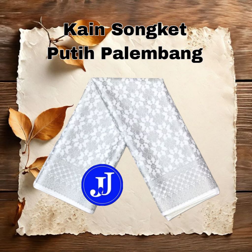 SPESIAL TERMURAH!! Kain Songket PUTIH Palembang Melayu Tenun 1/2 Meteran Eceran
