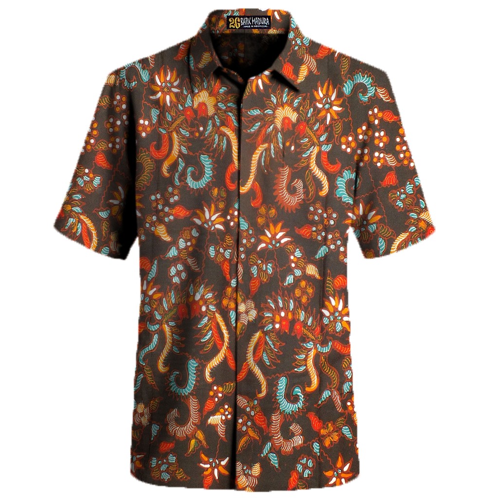 Kemeja Batik Tulis Madura Baju Batik Pria Lengan Pendek B47