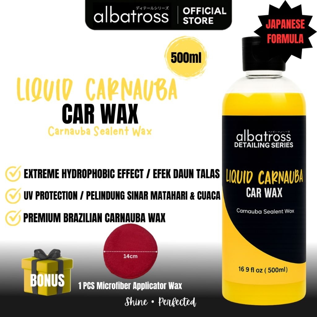 albatross LIQUID CARNAUBA CAR WAX - Extreme Hydrophobic - Brazilian Carnauba Wax - Carnauba Sealent 
