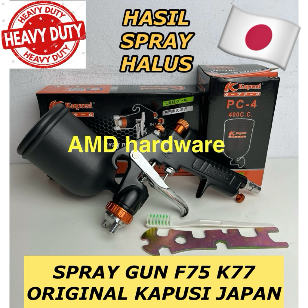 Spray Gun F 75 /Semprotan Cat Spet Tabung Atas F75 Kapusi Japan Original memakai angin kompresor