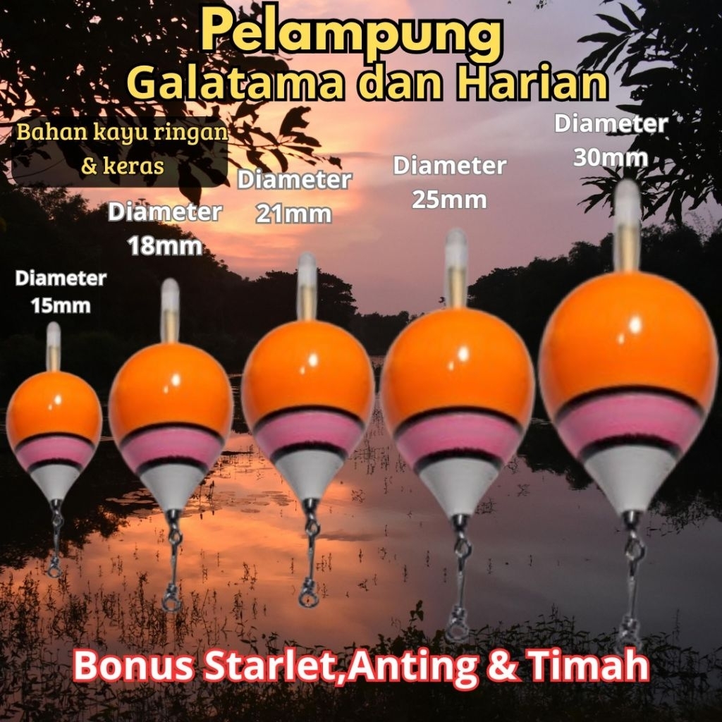 PelampungLatoLatoGalatamaDanHarian bahan kayu ringan dan keras