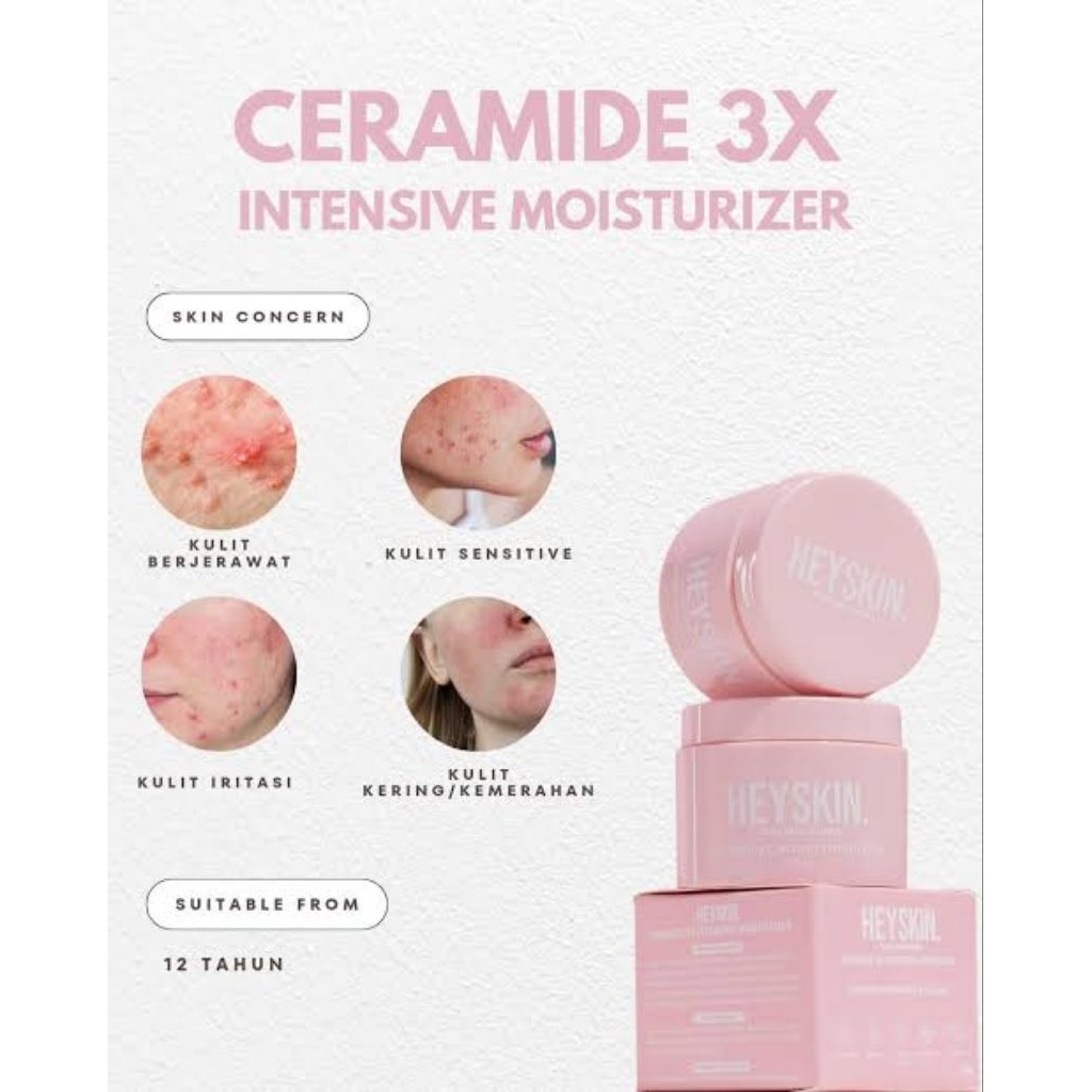 heyskin ceramide 3x intensive moisturizer face cream krim wajah jerawat