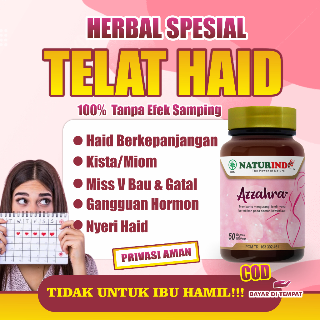 AZZAHRA Obat Telat Datang Bulan 1 - 5 Bulan Pelancaran Menstruasi Pelancar Haid PCOS MANJAKANI