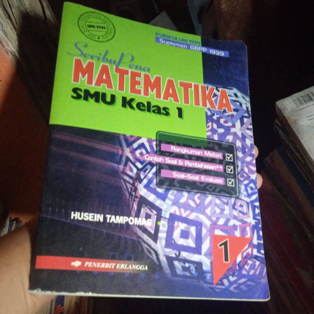 buku Seribu Pena Matematika 1, SMU kelas 1, rangkuman materi, contoh soal dan Evaluasi, buku origina
