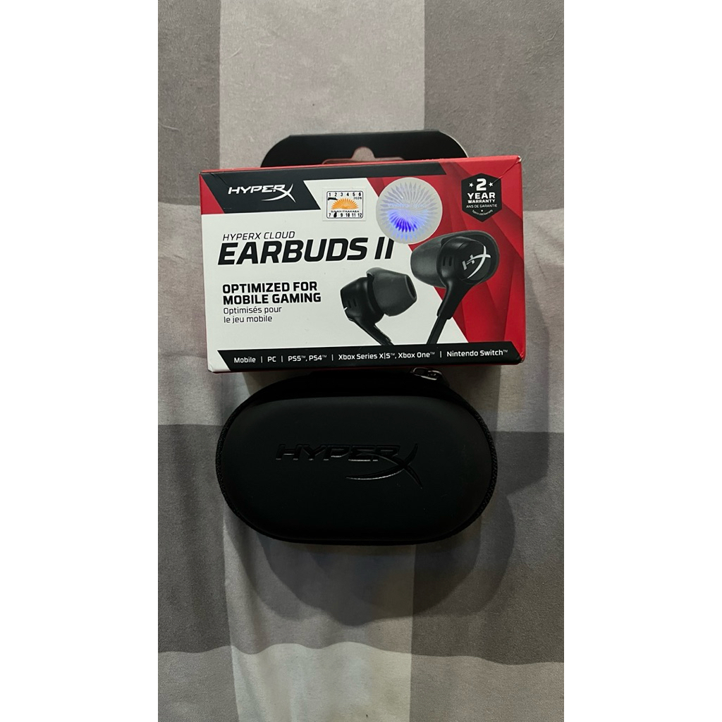 HyperX Earbuds Gaming Cloud II SECOND (pemakaian pribadi) with box