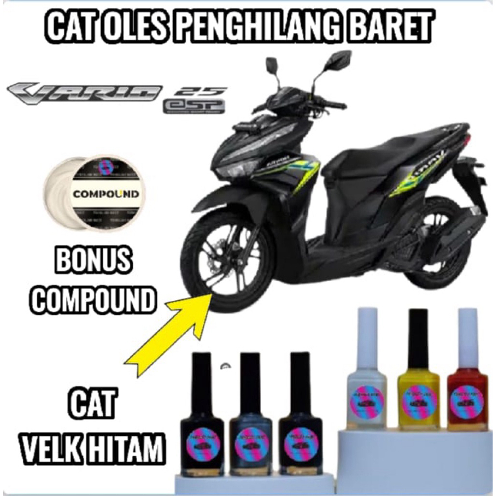 CAT OLES VELK HITAM DOFF MOTOR HONDA ALL NEW VARIO 125 2024-2025 BONUS COMPOUND