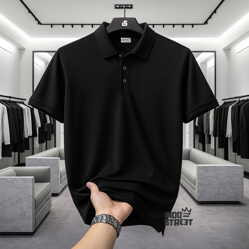 Indostreet - Kaos Polo Keren Polos Pria Wanita Bahan Katun Pique Terbaik Ukuran S M L XL XXL Tersedi