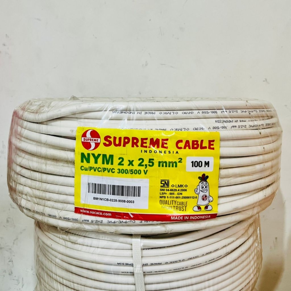 BARU TERMURAH.ECER KABEL SUPREME NYM 2X2.5 25METER FULL(KAWAT) TEMBAGA MURNI SNI ORIGINAL