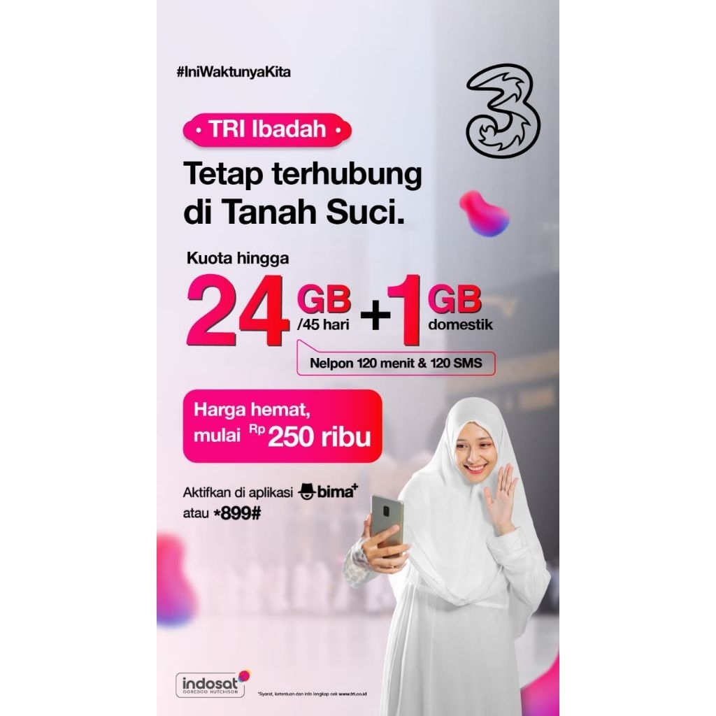 Paket Umroh + Kartu tri + 3 GB