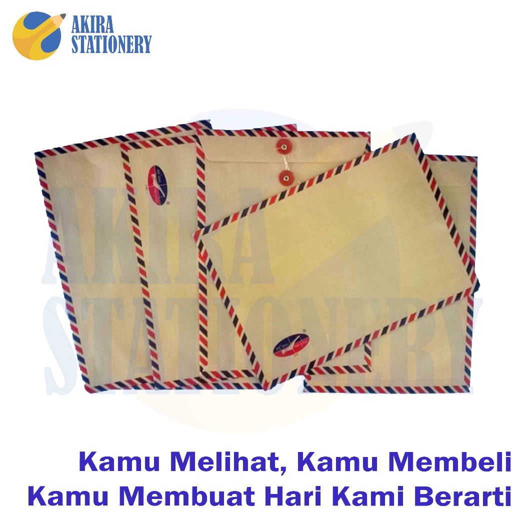 Amplop Kertas AIRMAIL 310 Tali Folio / / Map Lamar Kerja Air Mail Coklat + Tali isi 50Pcs