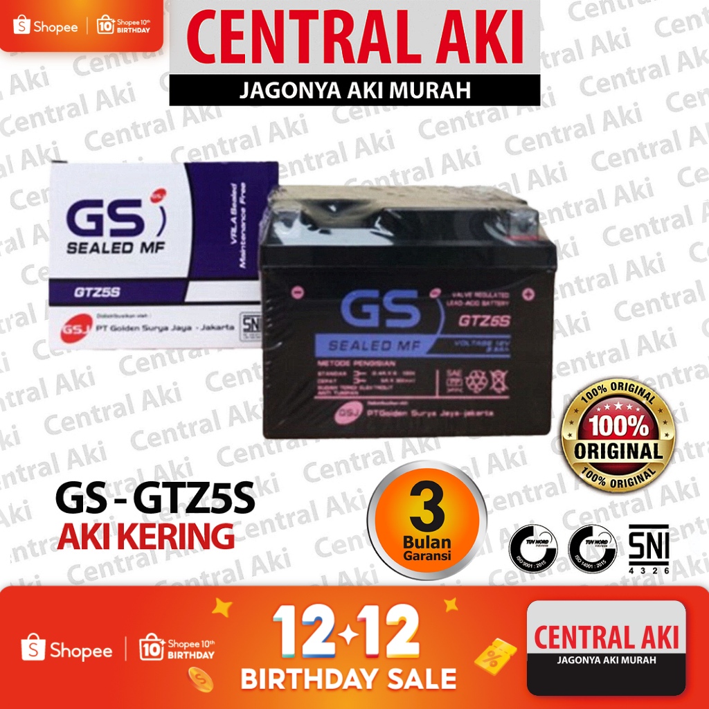 Aki Motor GTZ5S 5AH Aki Kering Yamaha Mio Soul Mio Soul GT Mio M3 Mio J Mio GT Mio Z Fino Xeon X Rid