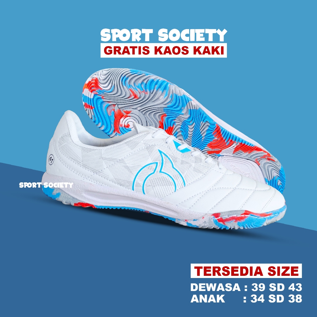 BISA COD Sepatu Futsal Dewasa Ortuseight Jogosala Crusher V2 Premium - Putih Merah