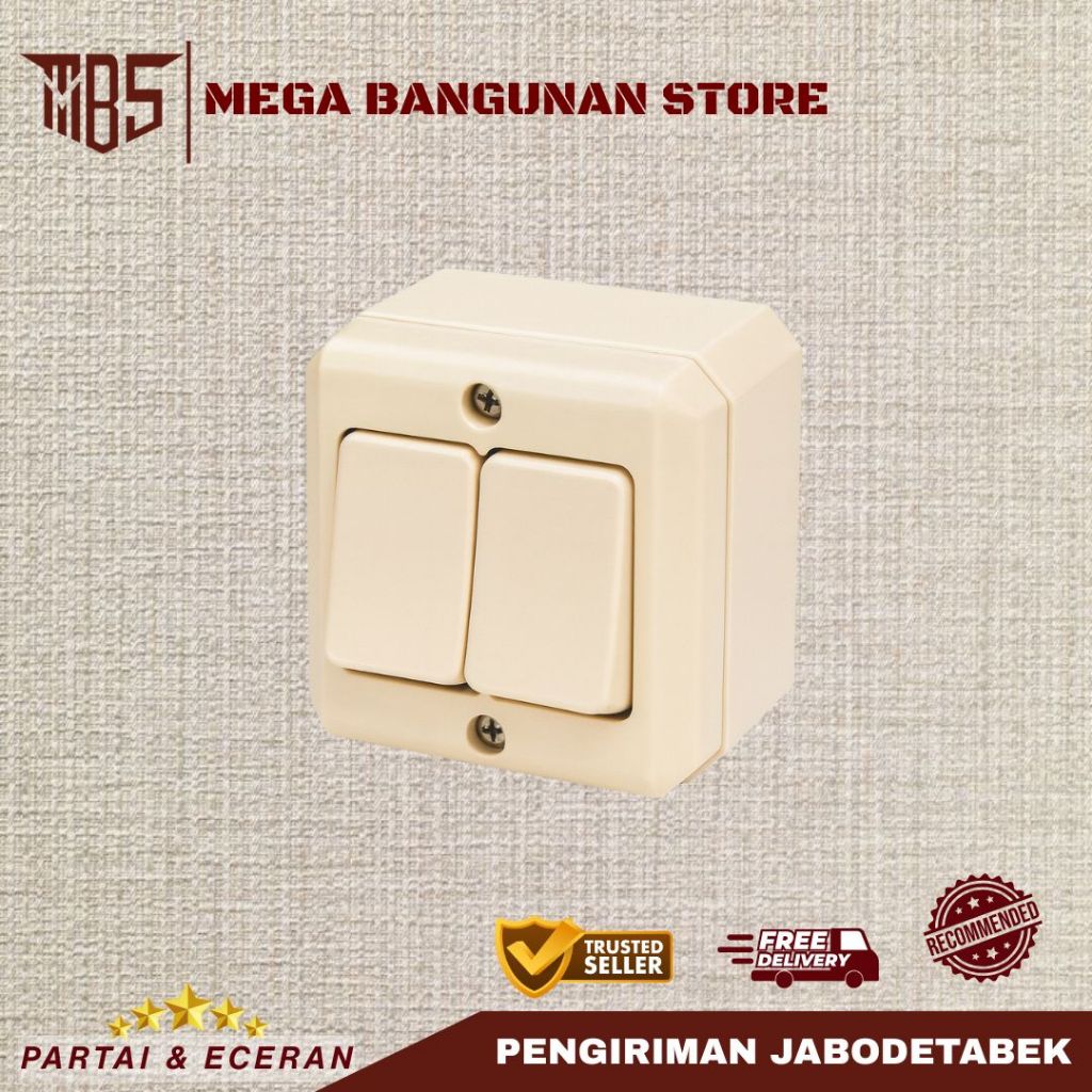 Saklar BROCO 2 SALAR  / Saklar Ganda BROCO / Saklar Seri BROCO / Saklar Double BROCO NEW GEE DITANAM