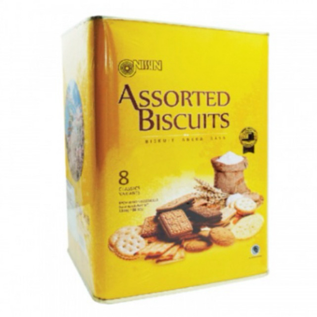 NISSIN ASSORTED BISCUITS 1100GR/NISSIN KALENG KUNING/BISKUIT LEBARAN/BISKUIT NATAL/KUE LEBARAN/HAMPE