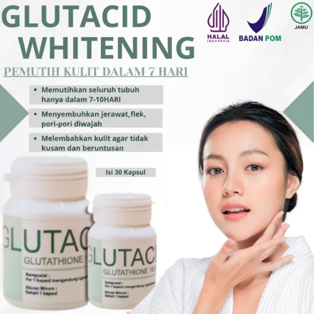 Suplemen Pemutih Badan Permanen 100% - Whitening Booster Isi 30 Kapsul Sudah BPOM dan Halal