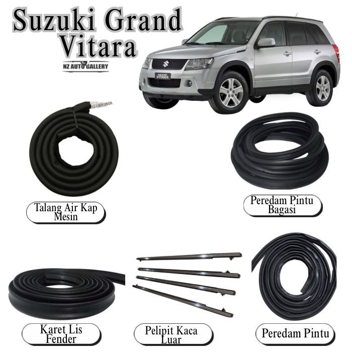 Pelipit Kaca Luar / Karet Talang Air Kap Mesin / Karet Peredam Pintu & Bagasi / Lis Fender Suzuki Gr