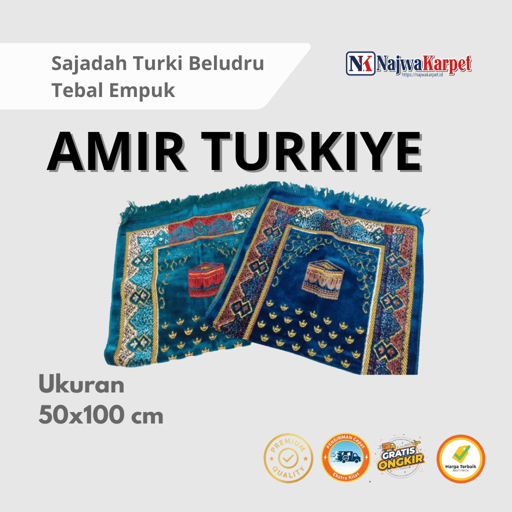Sajadah Amir Turkiye - Sajadah Bludru Empuk Sholat Anti Bentur