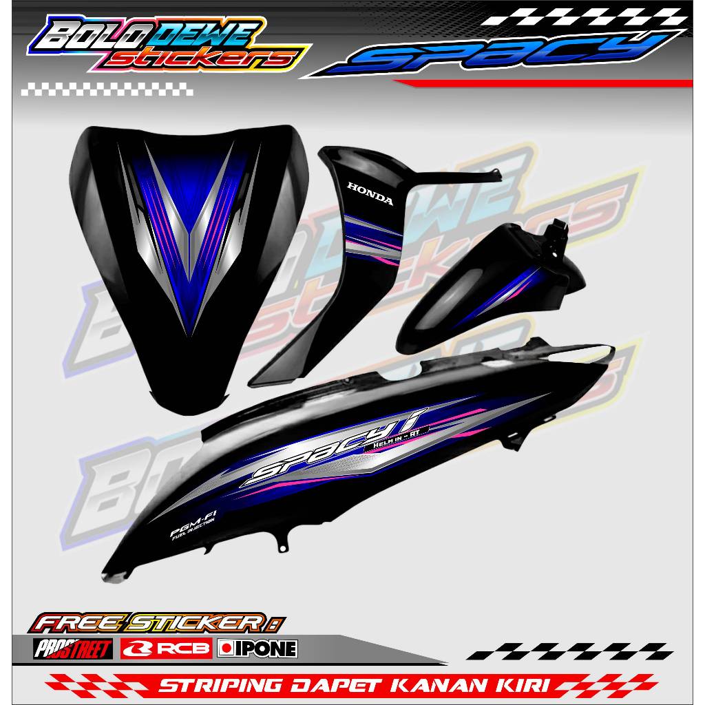 STRIPING VARIASI HONDA SPACY GRAFIS / STICKER LIST VARIASI MOTOR SPACY