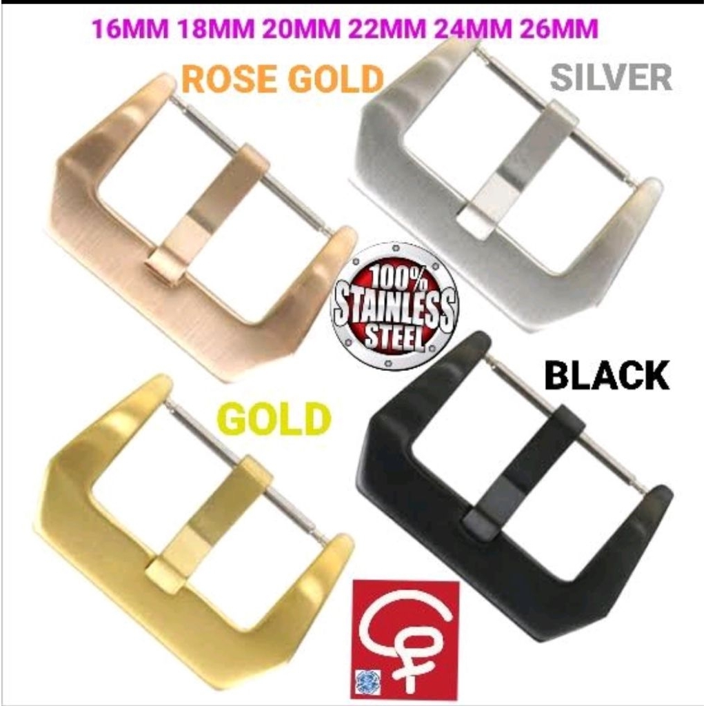 BUCKLE JAM GESPER JAM PENGAIT JAM TANGAN STAINLESS STEEL.UK 16 MM 18 MM 20 MM 22 MM 24 MM 26 MM