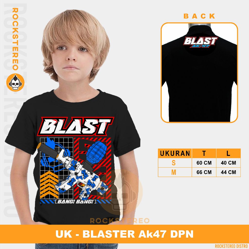 KAOS ANAK VIRAL -[ SENJATA / GUN / PISTOL / MAINAN / GEL ]-- BLASTER AK47 DPN