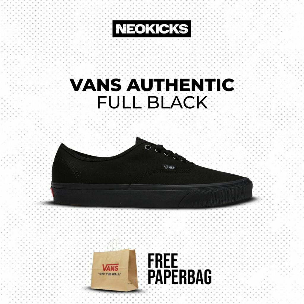 VANS AUTHENTIC - FULL BLACK | 100% ORIGINAL