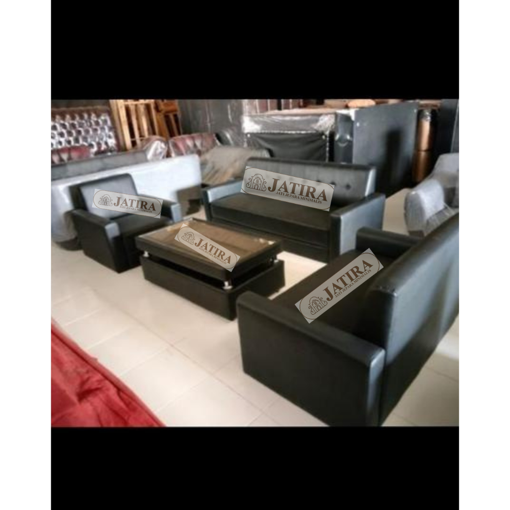 Sofa Tamu LUXIO Minimalis 321 + Meja | Kursi Tamu Modern | Kursi Kantor 321 Murah Palembang