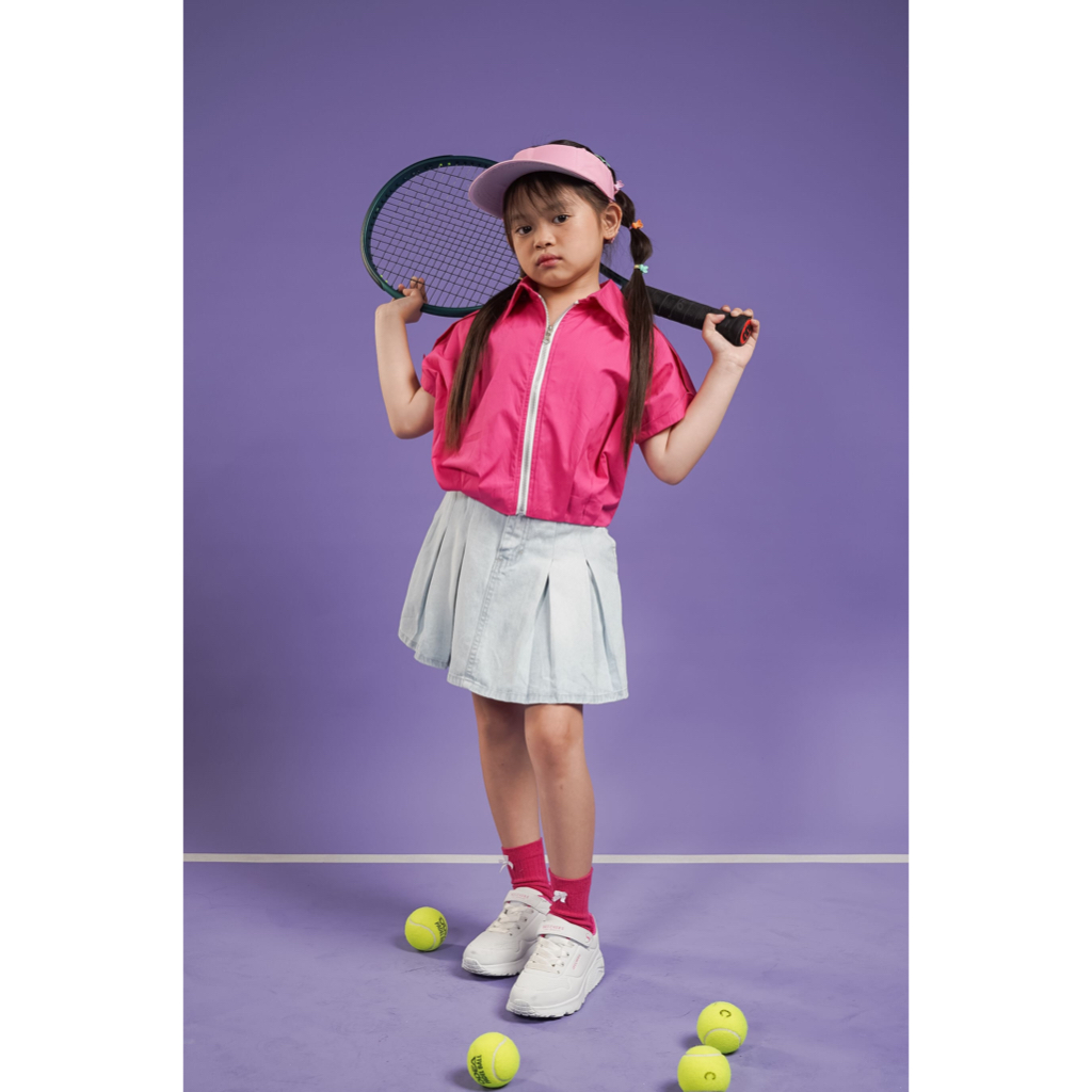 LEWIS EMMA - Pleat Denim Skort (2-14 Tahun) Rok Celana Jeans Anak Perempuan / Bawahan Pendek