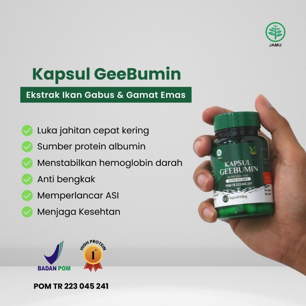 GEEBUMIN ORIGINAL Ekstrak Ikan Gabus Kutuk Albumin untuk Luka Diabetes agar Penyembuhan Lebih Cepat